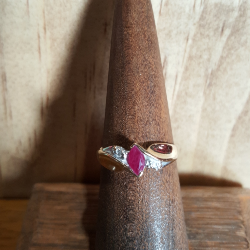 Ruby And Gp Over 925 Ring - image 1